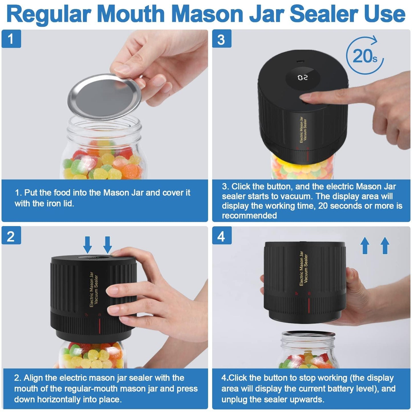 FreshGuard Electric Mason Jar Vacuum Sealer - MadeForMaison