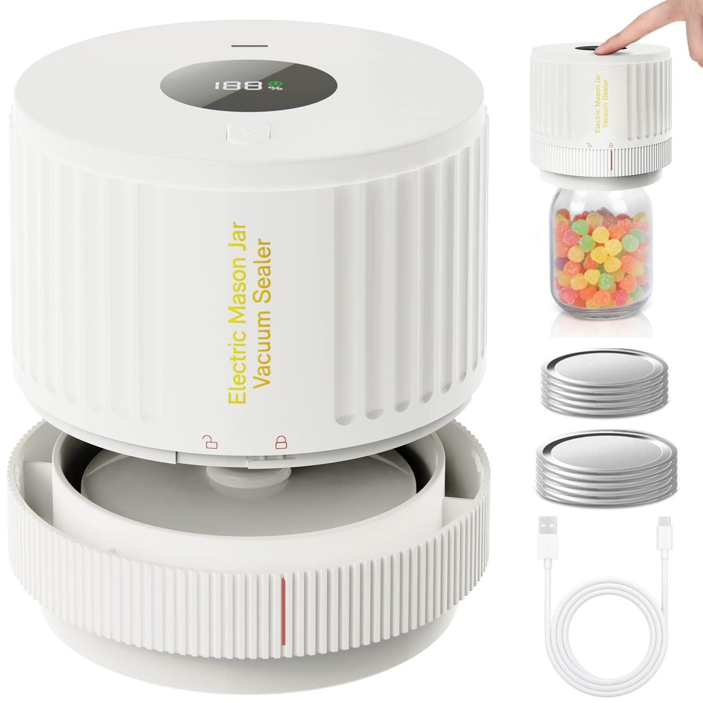 FreshGuard Electric Mason Jar Vacuum Sealer - MadeForMaison