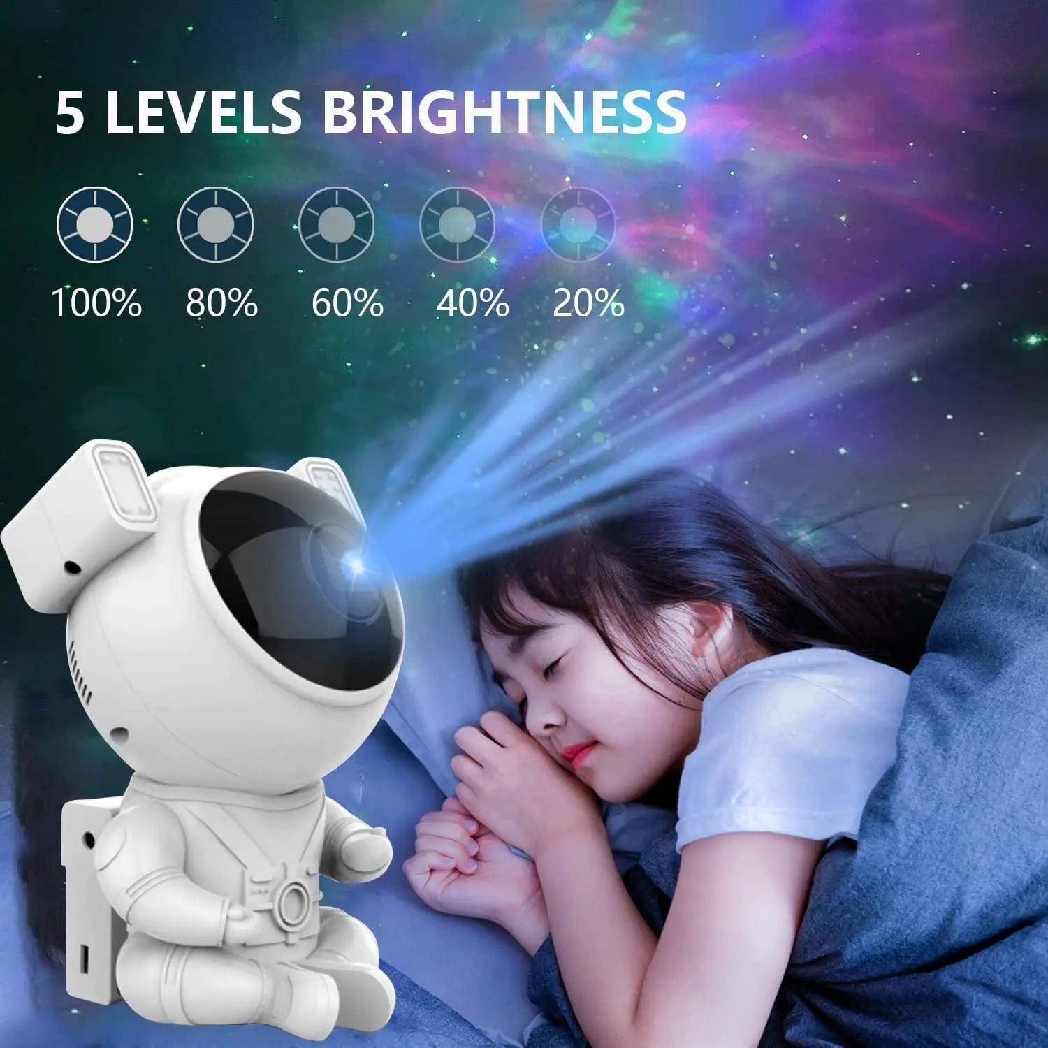 Galactic Voyager Astronaut Star Projector Night Light - MadeForMaison